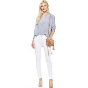 J Brand Mid-Rise Skinny Cropped Ankle White Jeans Women's Size 26